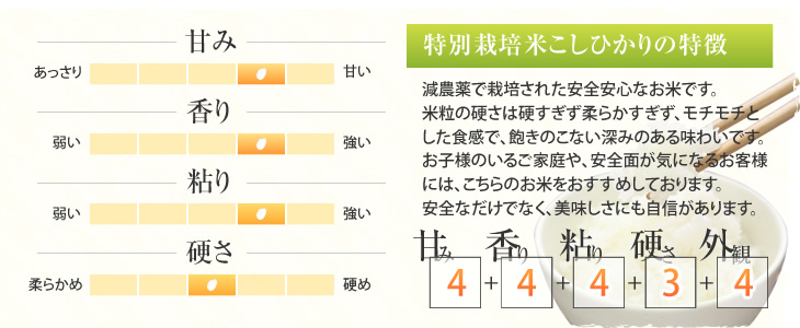 特別栽培米こしひかりの特徴