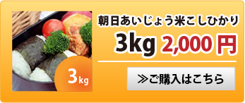 朝日あいじょう米こしひかり3kg